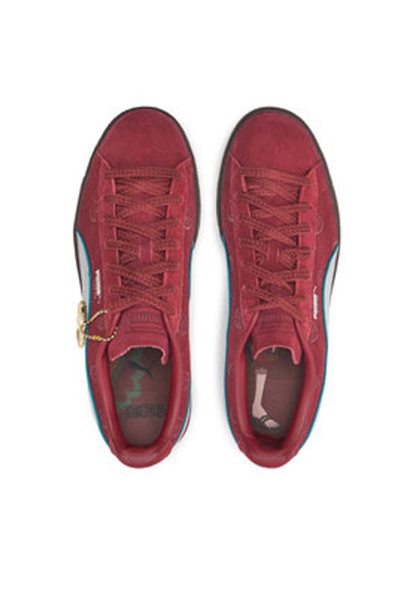 Puma Sneakersy Suede 2 ONE PIECE 396521 01 Bordowy. Kolor: czerwony. Materiał: zamsz, skóra. Model: Puma Suede