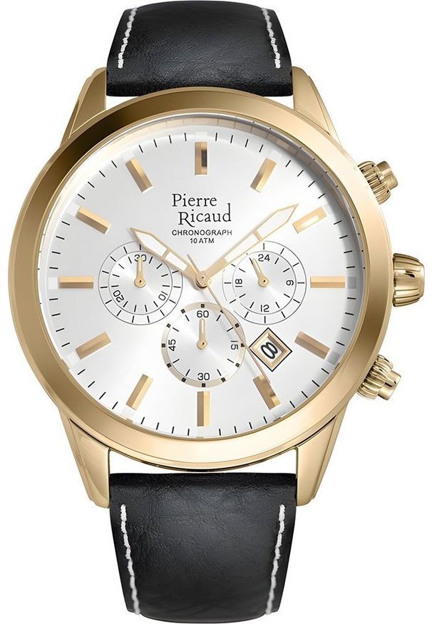 Zegarek Pierre Ricaud Zegarek męski Pierre Ricaud P97010.1213CH czarny. Kolor: czarny