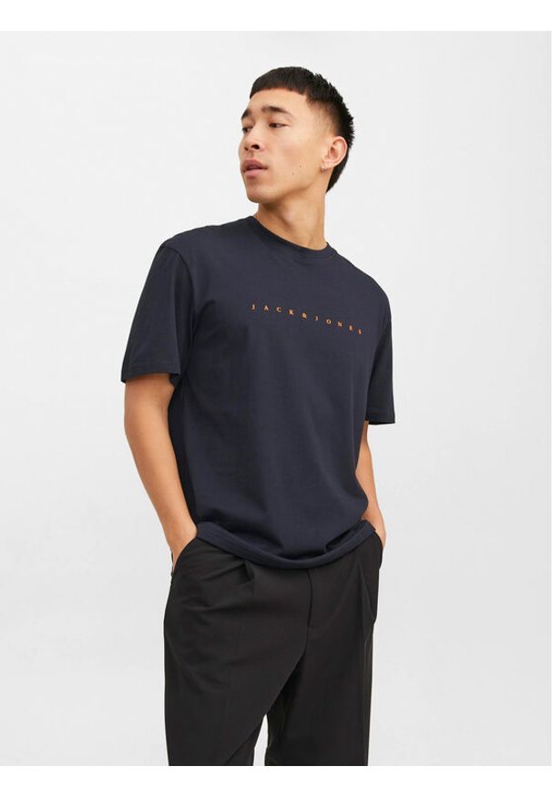 Jack & Jones T-Shirt Star 12234746 Granatowy Relaxed Fit. Kolor: niebieski. Materiał: bawełna