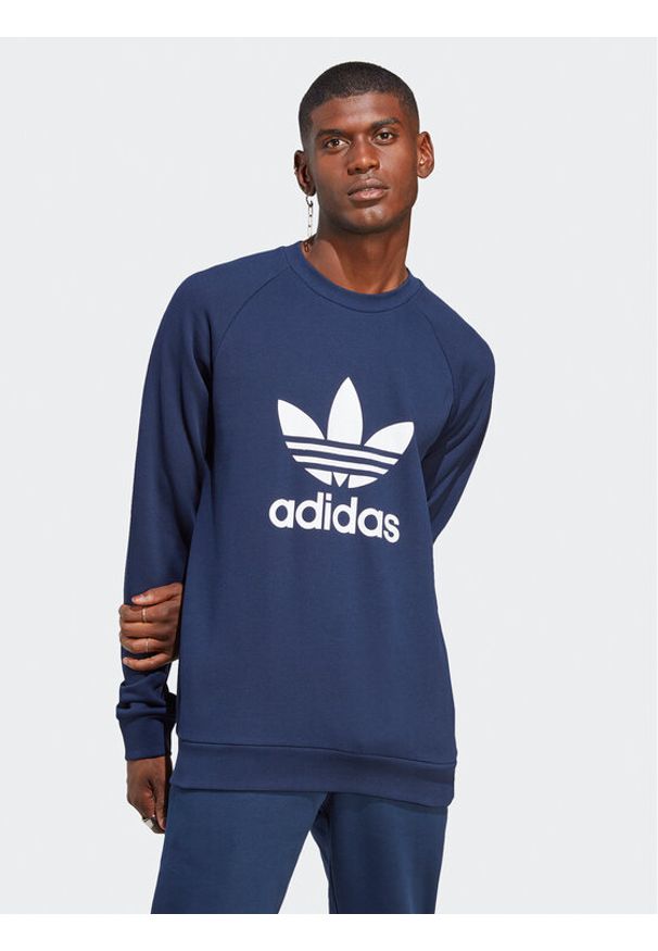 Adidas - adidas Bluza Adicolor Classics Trefoil Crewneck Sweatshirt IA4853 Niebieski Regular Fit. Kolor: niebieski. Materiał: bawełna