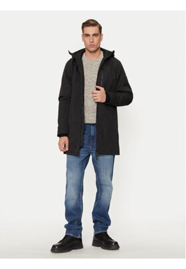 Schott NYC Kurtka przejściowa KALVIN Czarny Regular Fit. Kolor: czarny. Materiał: syntetyk