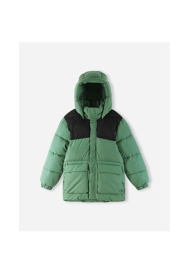 Dziecięca kurtka puchowa Reima Toukola. Kolor: zielony. Materiał: puch. Sezon: zima. Sport: narciarstwo