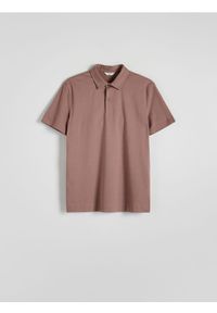 Reserved - Koszulka polo regular fit - jasnofioletowy. Typ kołnierza: polo. Kolor: fioletowy. Materiał: bawełna, dzianina
