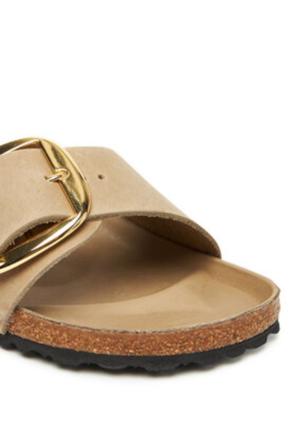 Birkenstock Klapki Madrid Big Buckle Hex 1030467 Brązowy. Kolor: brązowy. Materiał: skóra