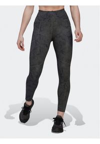 Adidas - Legginsy adidas. Kolor: szary. Materiał: syntetyk #1
