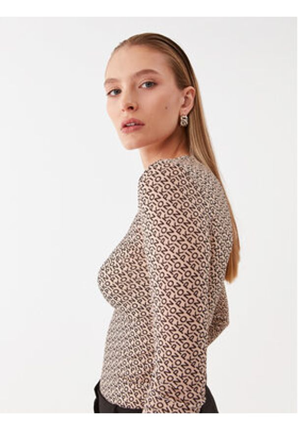 Pinko Bluzka Berlino 100639 A13G Beżowy Slim Fit. Kolor: beżowy. Materiał: syntetyk