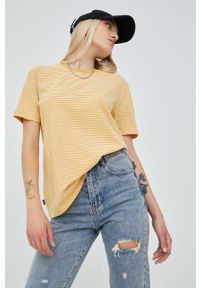 Superdry t-shirt bawełniany kolor żółty. Kolor: żółty. Materiał: bawełna