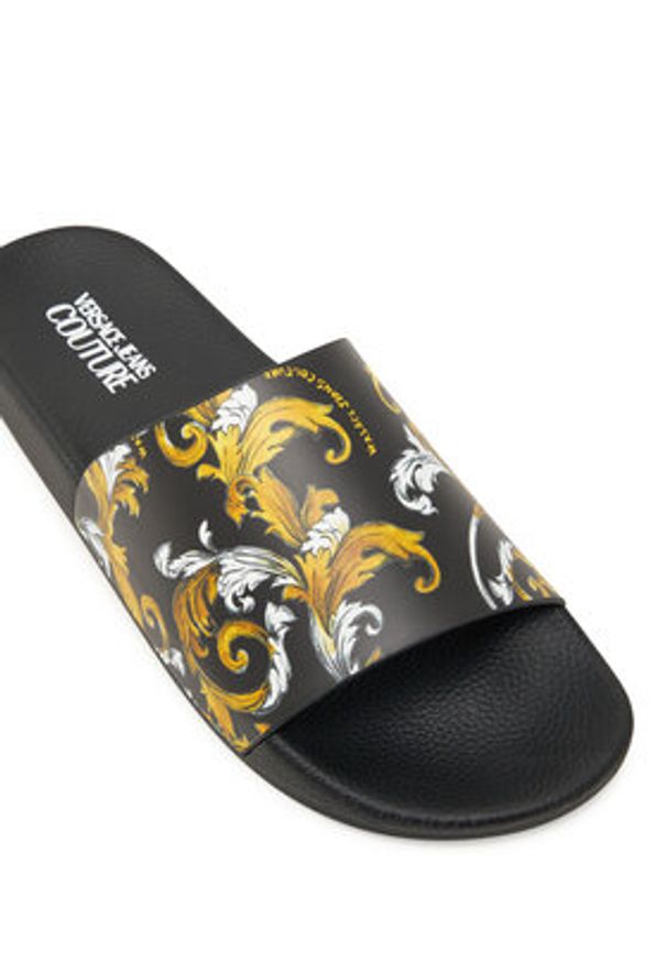 Versace Jeans Couture Klapki 78YA3SQ4 Czarny. Kolor: czarny. Materiał: syntetyk