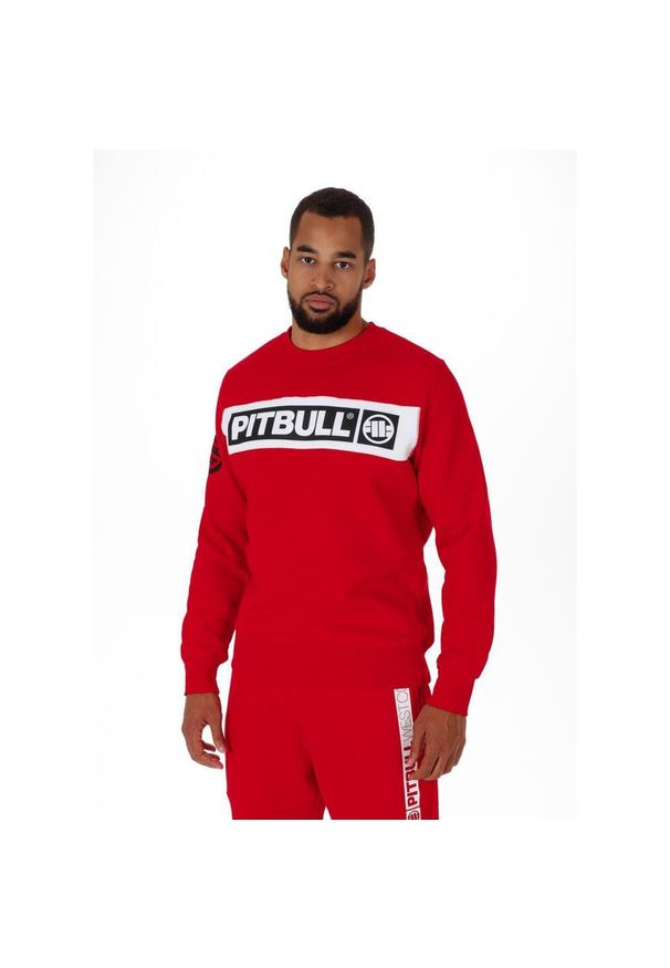 PITBULL - Bluza męska Pitbull Sherwood. Kolor: czerwony. Sport: fitness
