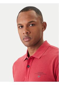 Napapijri Polo Elbass SS 4 NP0A4GDL Czerwony Regular Fit. Typ kołnierza: polo. Kolor: czerwony. Materiał: bawełna #5
