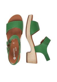 Remonte Sandały D0N52-54 Zielony. Kolor: zielony. Materiał: skóra