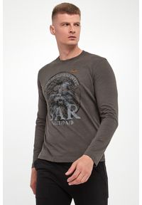 Aeronautica Militare - Longsleeve męski z nadrukiem AERONAUTICA MILITARE. Długość rękawa: długi rękaw. Wzór: nadruk