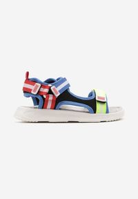 Born2be - Niebiesko-Zielone Sportowe Sandały ze Skórzaną Wkładką Dovanele. Zapięcie: rzepy. Kolor: niebieski. Materiał: skóra. Sezon: lato. Styl: sportowy
