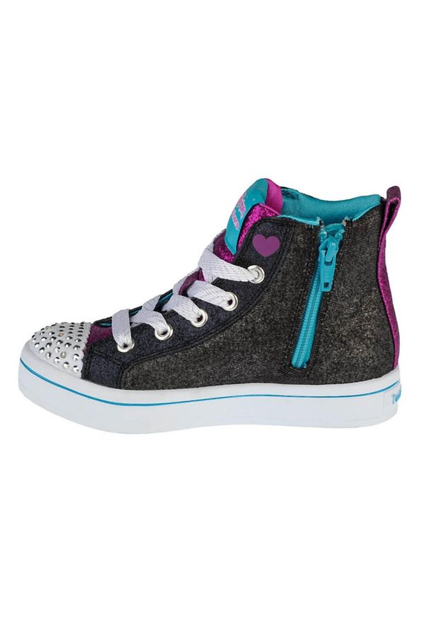 skechers - Buty do chodzenia dziewczęce, Skechers Twi-Lites Patch Cuties. Kolor: szary. Sport: turystyka piesza