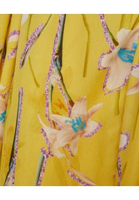 Pinko - PINKO - Żółta sukienka midi w kwiaty Boreo. Kolor: żółty. Długość rękawa: długi rękaw. Wzór: kwiaty. Sezon: wiosna. Typ sukienki: rozkloszowane. Długość: midi #3