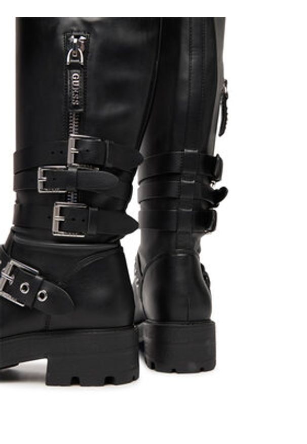 Guess Kozaki FLFYNK ELE11 Czarny. Kolor: czarny. Materiał: skóra