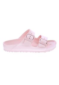 Klapki damskie Birkenstock Arizona Eva. Zapięcie: klamry. Kolor: różowy. Materiał: syntetyk, materiał. Sport: turystyka piesza