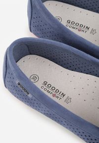 Born2be - Niebieskie Ażurowe Mokasyny ze Skórzaną Wkładką Ozdobione Przeszyciami Sylilise. Okazja: na co dzień. Kolor: niebieski. Materiał: skóra. Wzór: ażurowy, aplikacja. Styl: casual, klasyczny #5