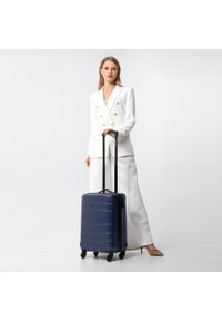 Wittchen - Walizka kabinowa z ABS-u żłobiona granatowa. Kolor: niebieski. Materiał: guma. Styl: klasyczny #7