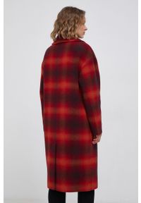 TOMMY HILFIGER - Tommy Hilfiger - Płaszcz z domieszką wełny. Okazja: na co dzień. Kolor: czerwony. Materiał: wełna. Styl: casual, klasyczny #3
