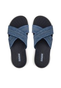 skechers - Skechers Klapki Go Walk Flex Sandal-Impressed 141420/NVY Granatowy. Kolor: niebieski. Materiał: materiał #3