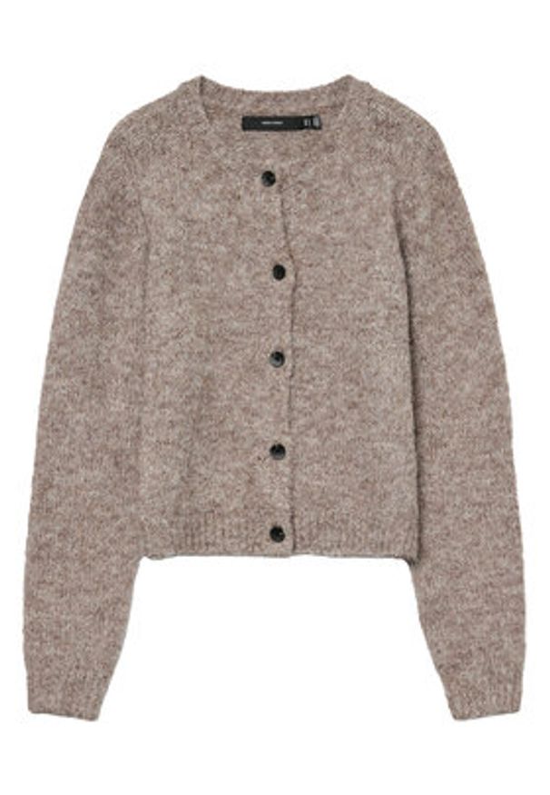 Vero Moda Kardigan Novah 10320496 Brązowy Regular Fit. Kolor: brązowy. Materiał: syntetyk