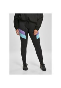 Urban Classics - Legginsy damskie w dużych rozmiarach Urban Classic block class. Kolor: fioletowy, wielokolorowy, czarny #1