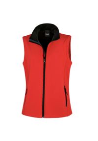 RESULT - Ocieplana Damska Softshell. Kolor: czerwony, wielokolorowy, czarny. Materiał: softshell