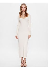 Edited Sukienka dzianinowa Sunna EDT6713001000002 Écru Slim Fit. Materiał: wiskoza