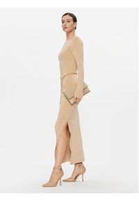 MICHAEL Michael Kors Sukienka dzianinowa MF381UN4VR Beżowy Slim Fit. Kolor: beżowy. Materiał: wełna #2