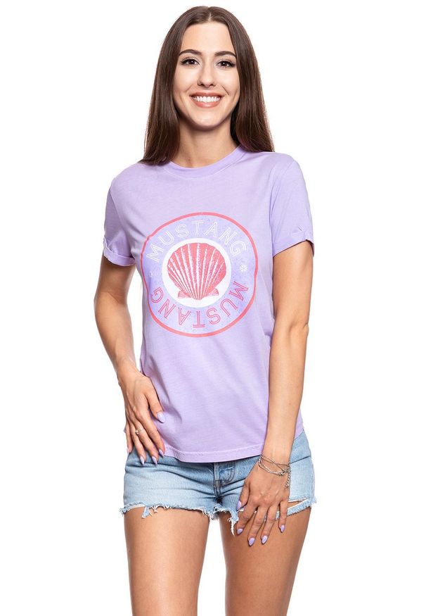 Mustang - MUSTANG T SHIRT DAMSKI Alina C Print 1009475 8076. Wzór: nadruk