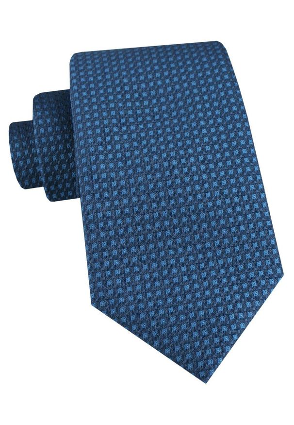 Męski Krawat - Ciemnoniebieski z Mikrowzorem - Alties. Kolor: niebieski. Materiał: tkanina. Styl: elegancki, wizytowy