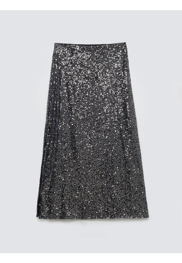 Big-Star - Spódnica damska cekinowa midi srebrna Soleasi 904. Okazja: na co dzień. Kolor: srebrny. Długość: długie. Styl: klasyczny, casual, elegancki