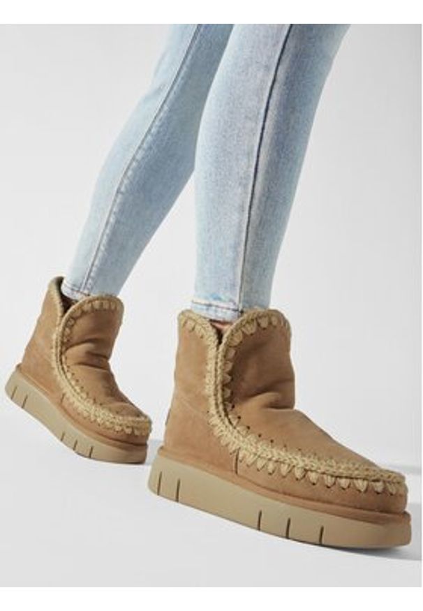 Mou Śniegowce Eskimo 18 FW531002A Brązowy. Kolor: brązowy. Materiał: skóra