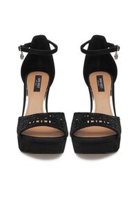 Nine West Sandały TS6218-01 Czarny. Kolor: czarny. Materiał: materiał #5