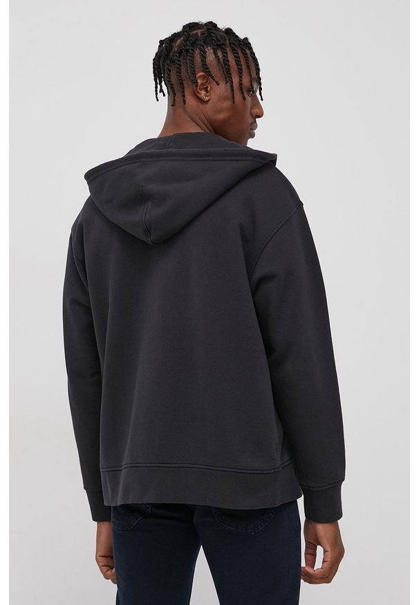 Levi's® - Levi's Bluza bawełniana męska kolor czarny z kapturem z aplikacją. Okazja: na spotkanie biznesowe. Typ kołnierza: kaptur. Kolor: czarny. Materiał: bawełna. Wzór: aplikacja. Styl: biznesowy