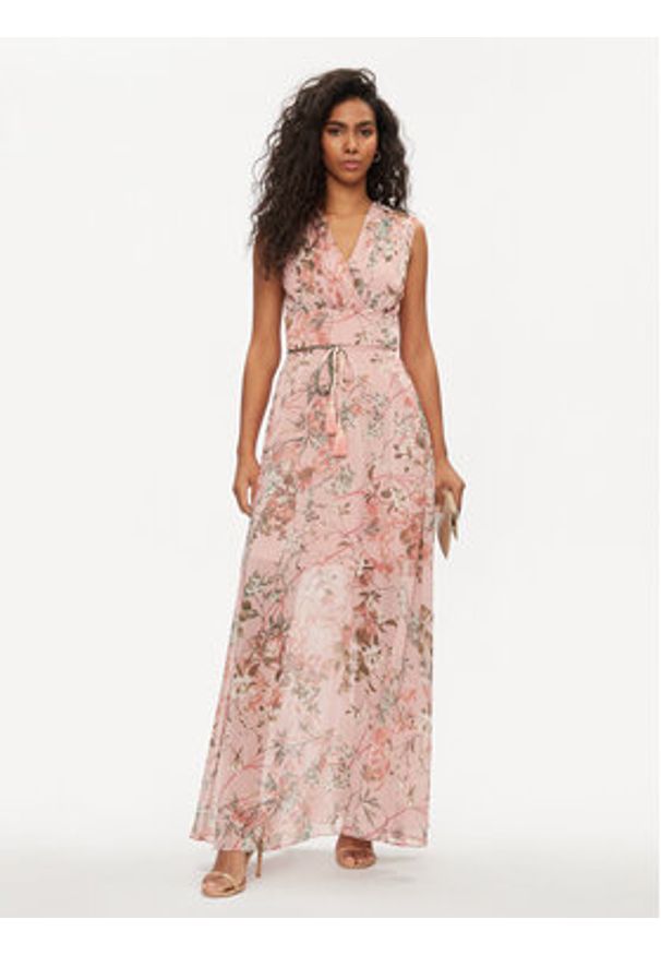 Guess Sukienka koktajlowa W3GK60 WDW82 Różowy Regular Fit. Kolor: różowy. Materiał: syntetyk. Styl: wizytowy