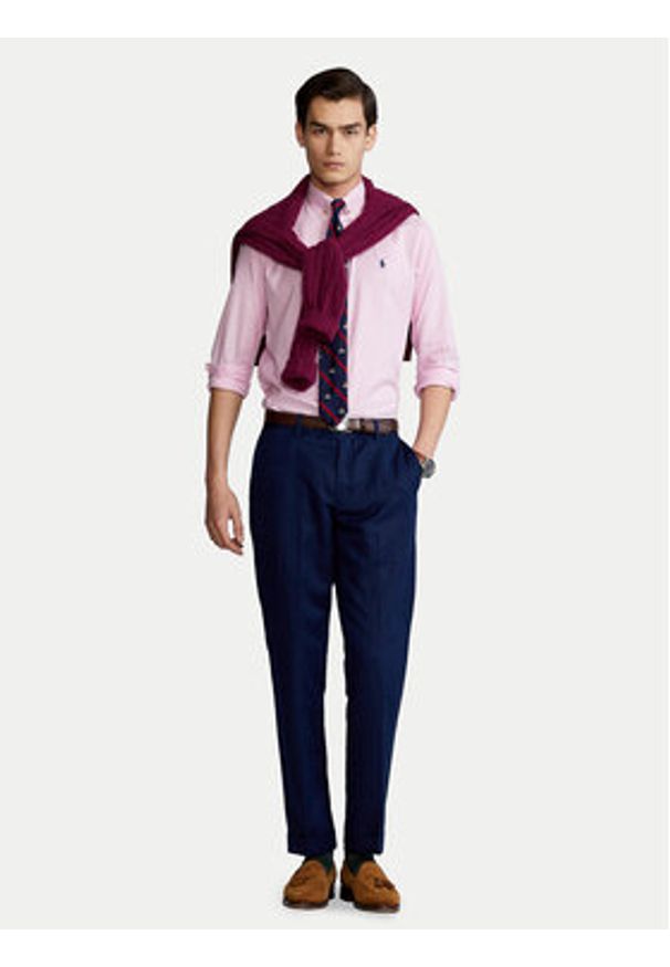 Polo Ralph Lauren Koszula 710829480003 Różowy Custom Fit. Typ kołnierza: polo. Kolor: różowy. Materiał: bawełna