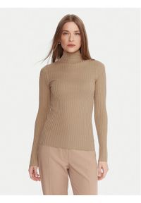 Liu Jo Sweter MF5389 MS46J Beżowy Slim Fit. Kolor: beżowy. Materiał: wiskoza #1