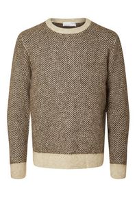 Selected Homme Sweter 16086699 Brązowy Regular Fit. Kolor: brązowy. Materiał: syntetyk #3
