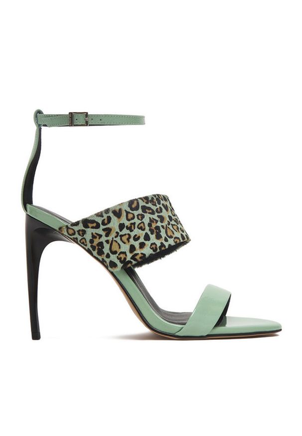 Eva Minge Sandały EO-NADIA-LT2035-2-2 Zielony. Kolor: zielony. Materiał: skóra, syntetyk