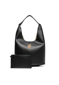 Calvin Klein Jeans Torebka Stone Lock Slouchy Large Shoulde LV04K3149G Czarny. Kolor: czarny. Materiał: skórzane