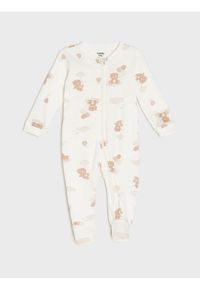 Sinsay - Bawełniany pajacyk ze wzorem - kremowy. Kolor: kremowy. Materiał: bawełna #1