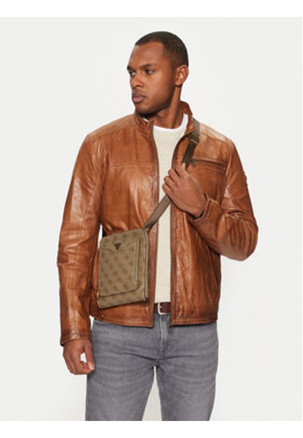 Guess Saszetka HMSILO P5109 Beżowy. Kolor: beżowy. Materiał: skóra