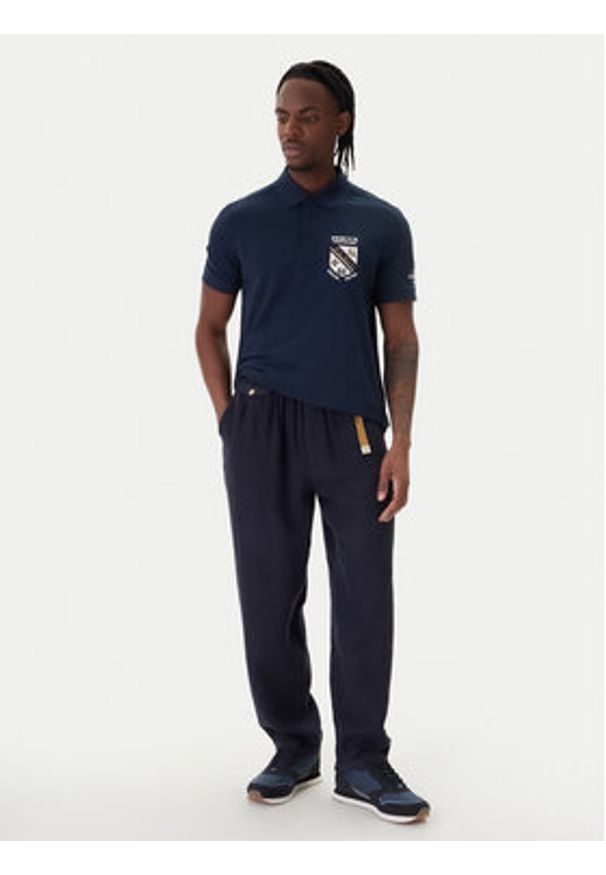 Aeronautica Militare Polo 261PO1915UP00191 Granatowy Regular Fit. Typ kołnierza: polo. Kolor: niebieski. Materiał: bawełna