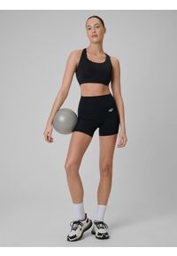 4f - 4F Biustonosz treningowy ze średnim wsparciem damski - czarny M. Kolor: czarny. Materiał: guma, włókno. Sport: fitness #2