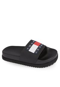 Tommy Jeans Klapki Tjw Elevated Flatform Slide EN0EN02451 Czarny. Kolor: czarny