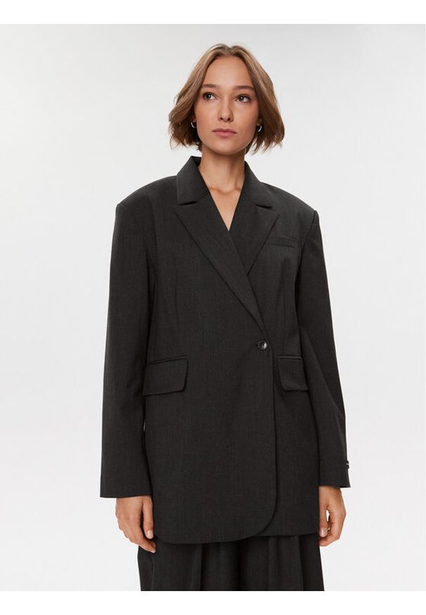Herskind Marynarka Varner 4917958 Szary Oversize. Kolor: szary. Materiał: syntetyk