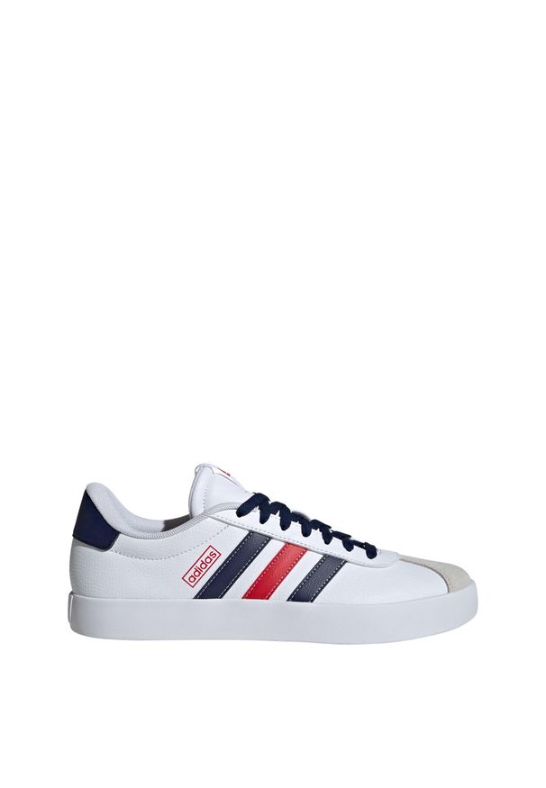 Adidas - Buty VL Court 3.0. Kolor: biały, czerwony, wielokolorowy, niebieski. Materiał: zamsz