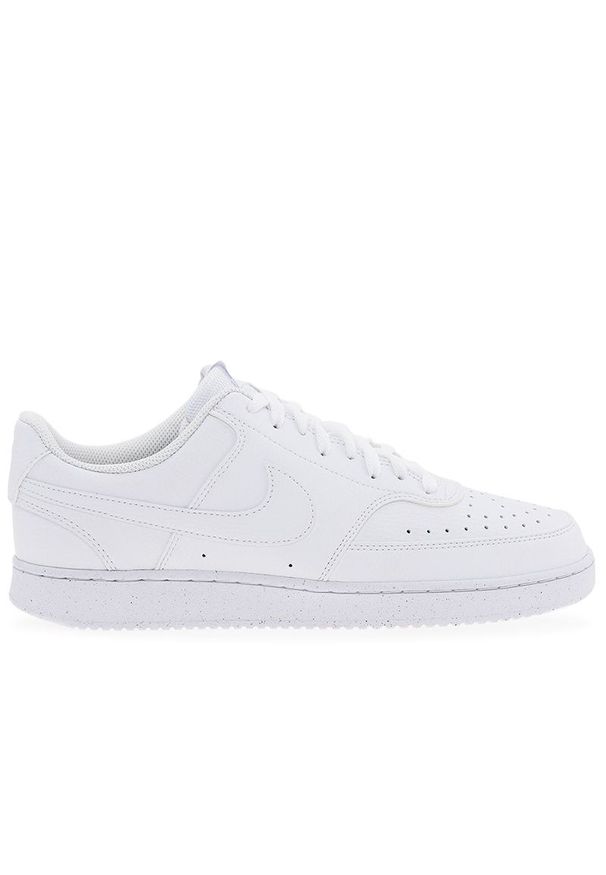 Buty męskie Nike Court Vision Low Next Nature DH2987-100 - białe. Zapięcie: sznurówki. Kolor: biały. Materiał: materiał, syntetyk, guma, skóra. Szerokość cholewki: normalna. Sezon: lato. Model: Nike Court